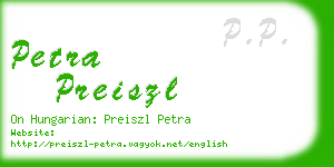 petra preiszl business card